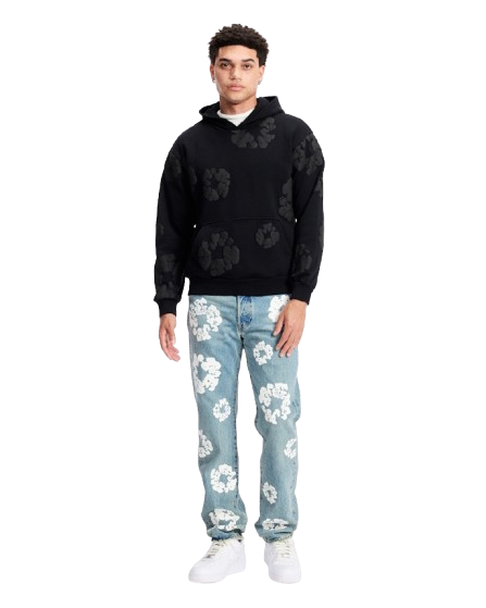 Denim Tears Cotton Wreath Hoodie Black Monochrome